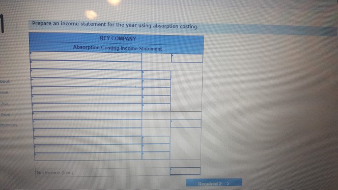 income statements LO P2 Company's single product sells at a price of