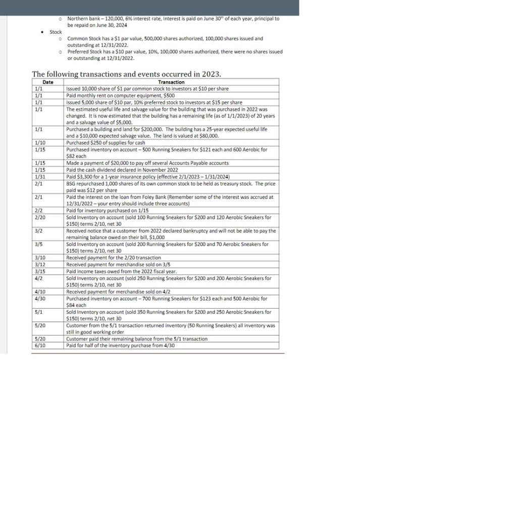 below ACCT 2690 - Accounting Theory Project BSG, Inc. started business on