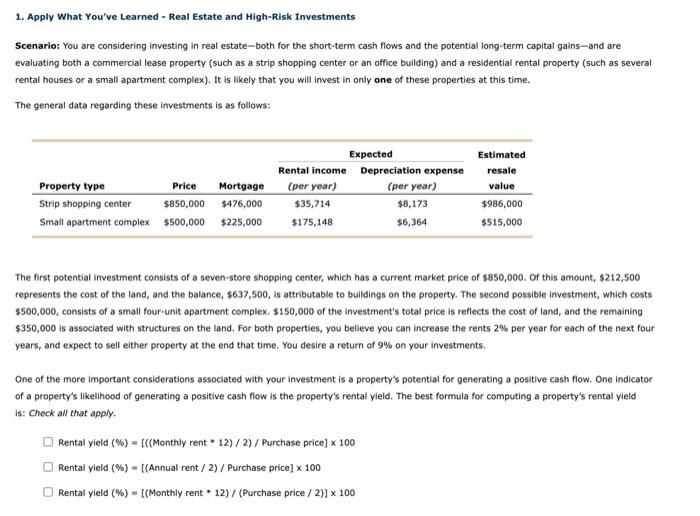  please help me resolve this 1. Apply What You've Learned -