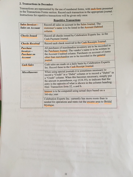 and the information from Novembers bank reconciliation. Journalize any necessary entries in