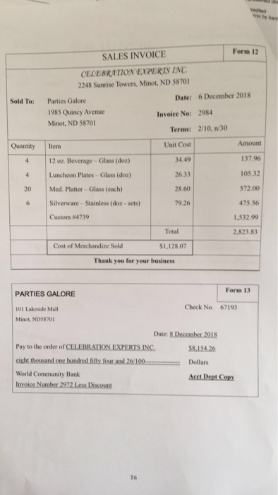 Other information :the transaction forms Q1 Journals: Subsidiary Ledgers: Q3 Bank reconciliation:
