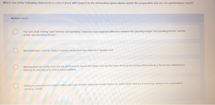 the questions Tasty Company operates four food trucks which mainly serve each