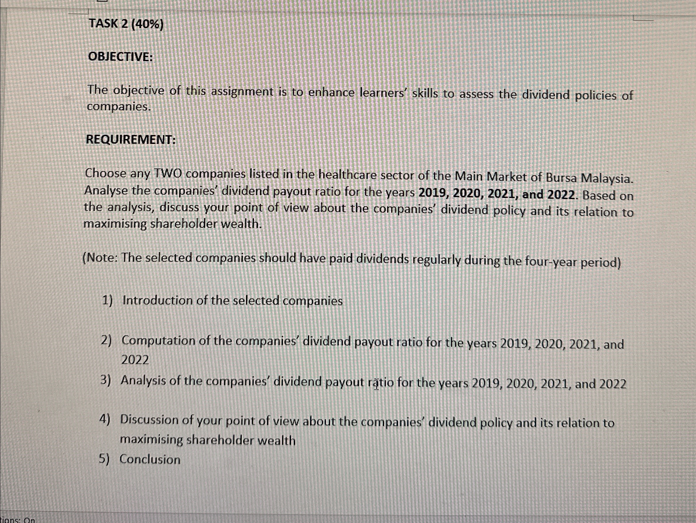  TASK 2(40%) OBJECTIVE: The objective of this assignment is to enhance
