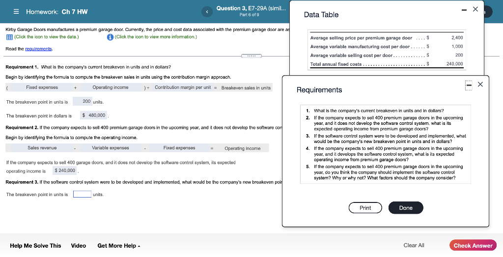  Need help with the requirements please. E Homework: Ch 7 HW