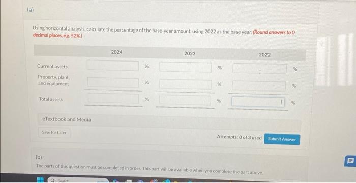 position of Marx Ltd. are shown below. (a) Using horizontal analysis, calculate