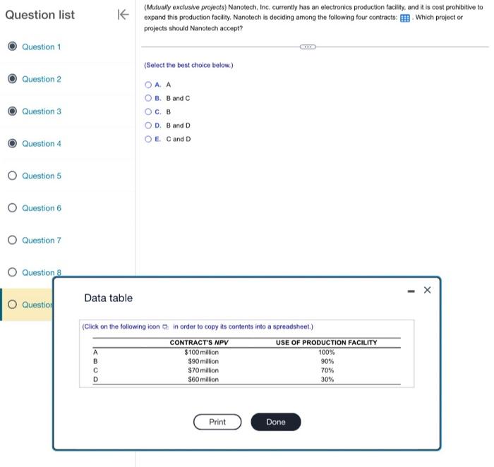  Question list Question 1 Question 2 Question 3 Question 4 Question