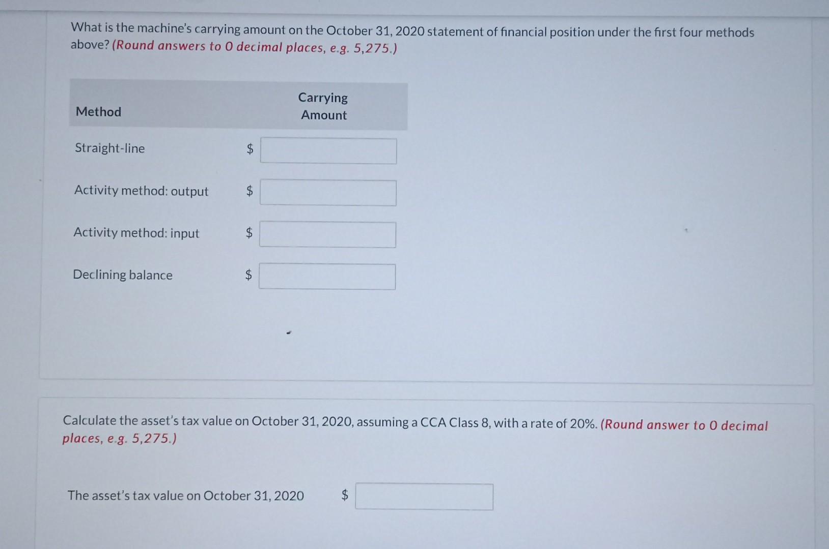 of $5,400, and additional costs of $400 for direct material and $800