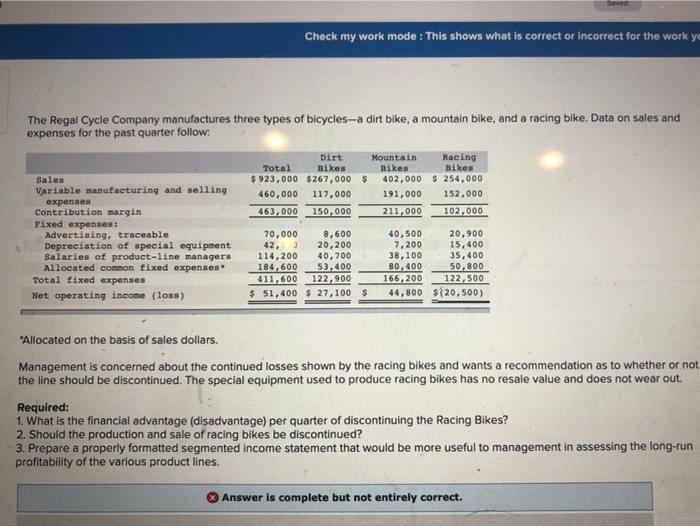  Check my work mode: This shows what is correct or incorrect