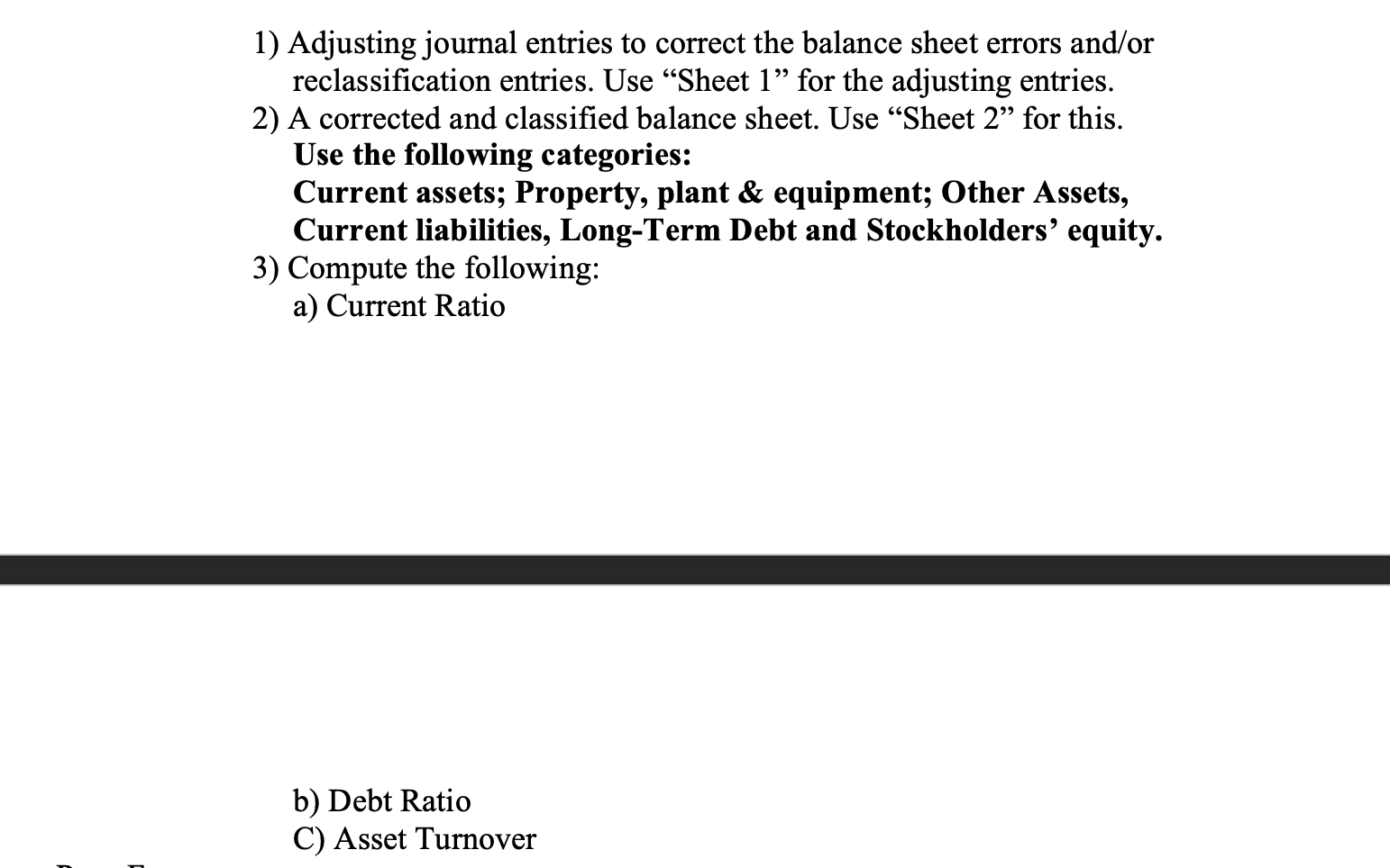 202X Assets Cash Accounts receivable Land, building & equipment Prepaid expenses Patent