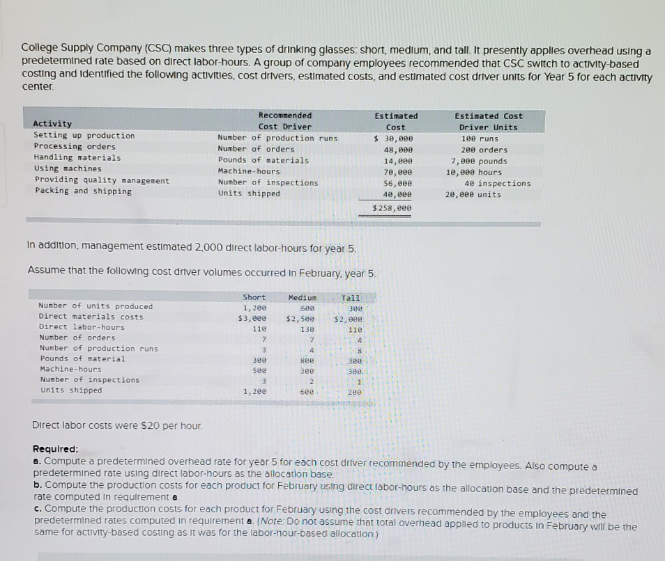 This is all one question, just multiple parts. Please help!!! College