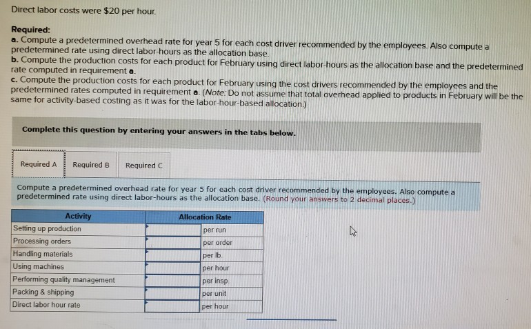 tall. It presently applies overhead using a predetermined rate based on direct