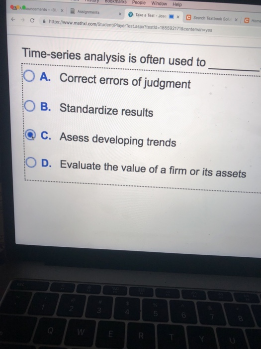  People Window Help Assignments Take a Test. Jose e Search Textbook