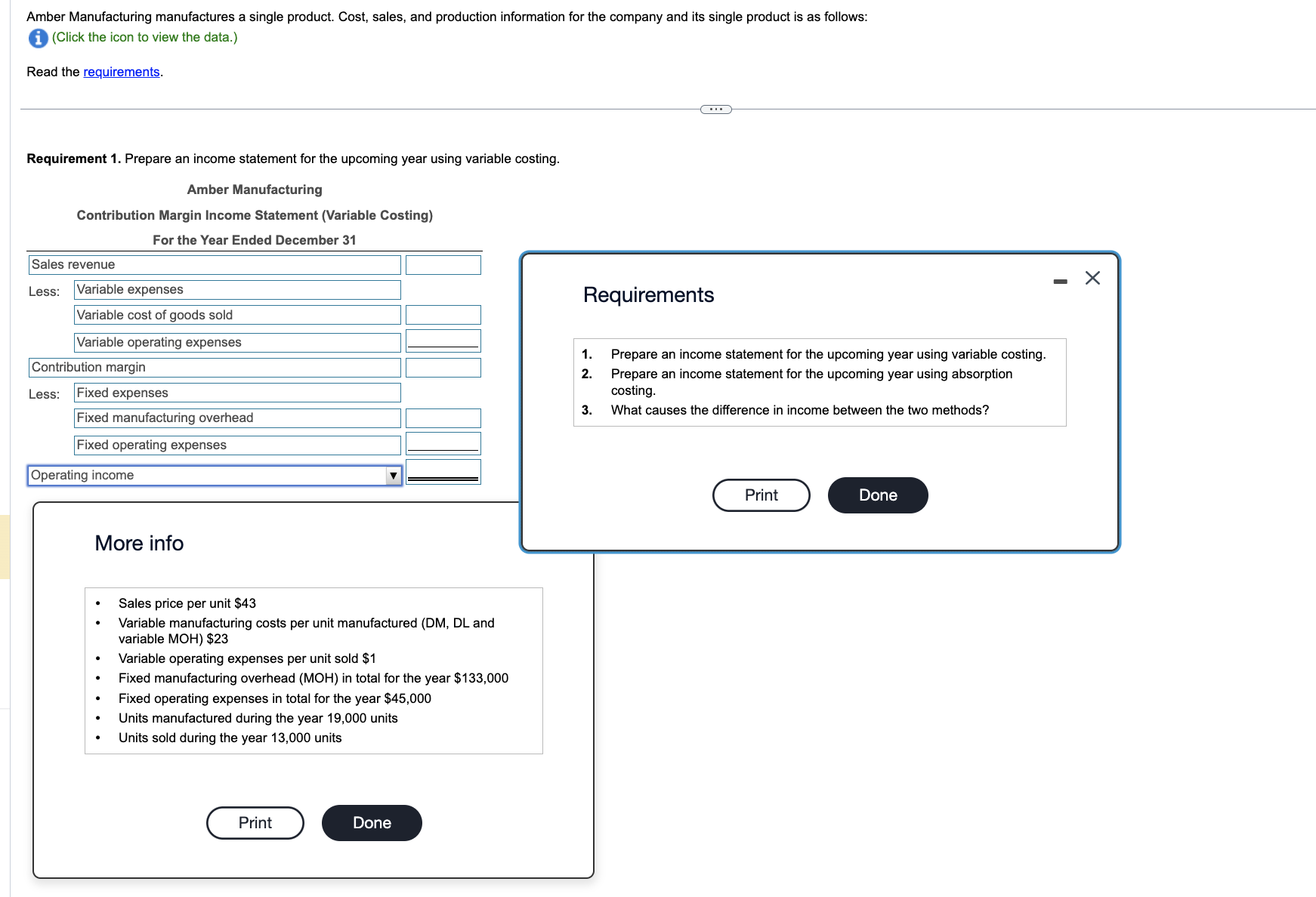  (i)(Click the icon to view the data.) Read the requirements. Requirement