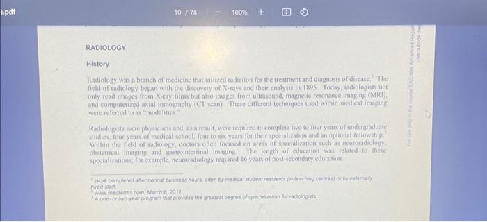 you are a consultant advisingDr. Frank Davis, one of CMIs radiologists partners.