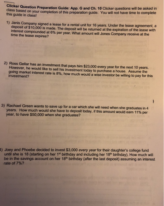  Click class based this guide in class! er Question Preparation Guide: