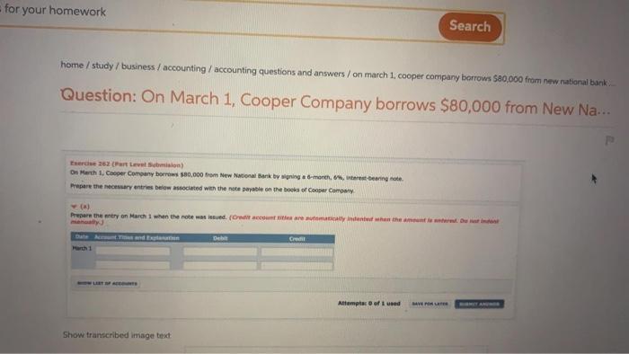  for your homework Search home / study / business / accounting