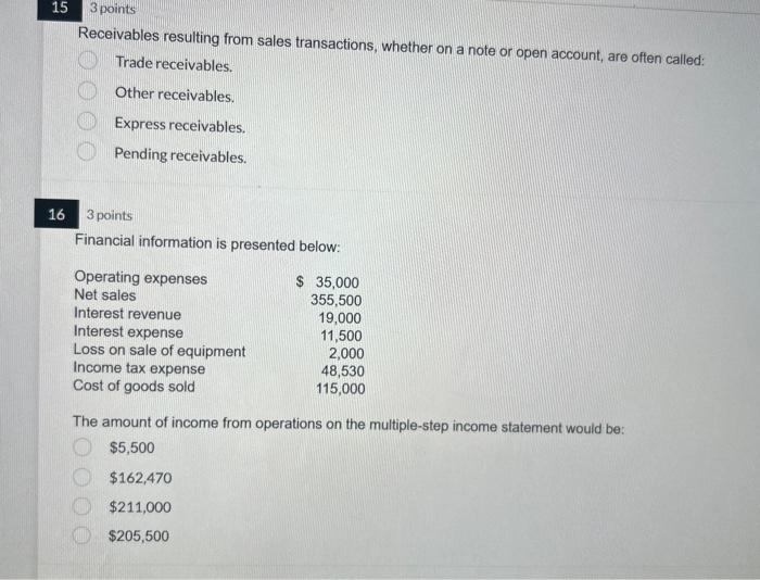  Receivables resulting from sales transactions, whether on a note or open
