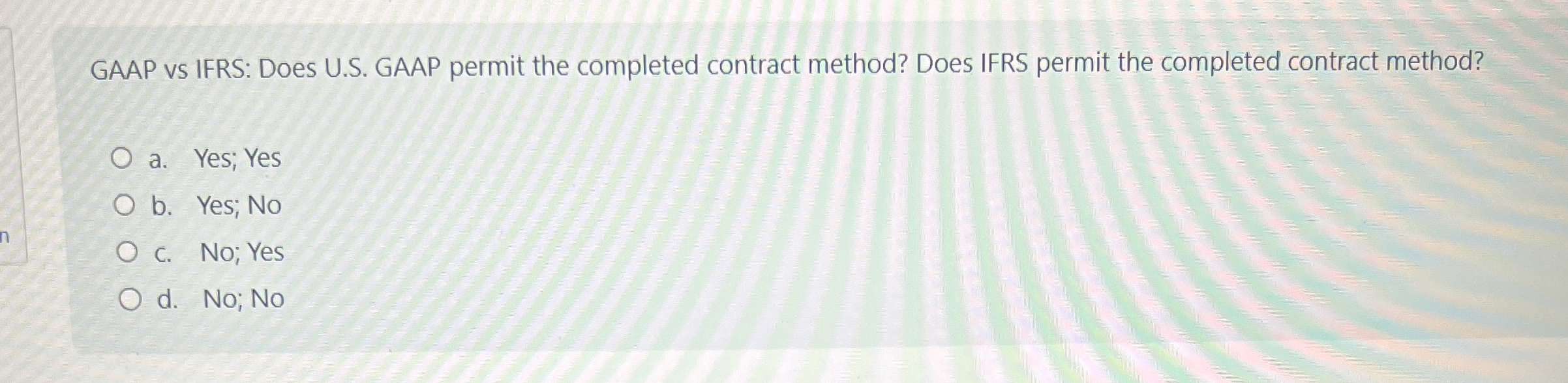  GAAP VS IFRS: Does U.S. GAAP permit the completed contract method?