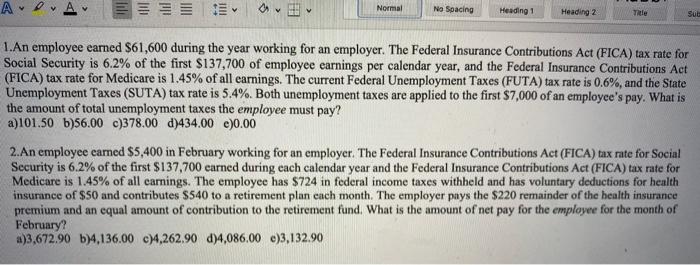 Short multiple choice exercises 1&2 A Normal No Spacing Heading 1 Heading