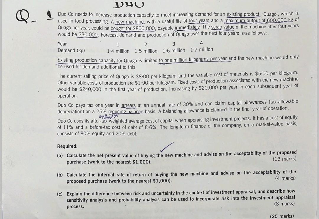  Need simple hand written answer of this. Do it for the