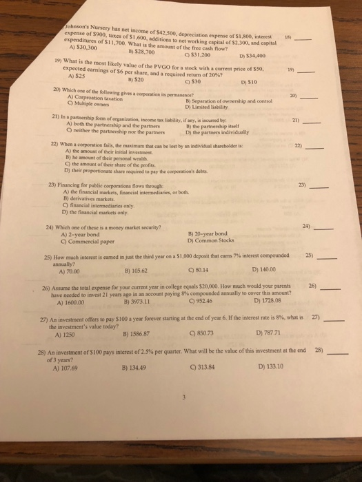 a firm's assets and liabilitics 1) A) at any stated point in