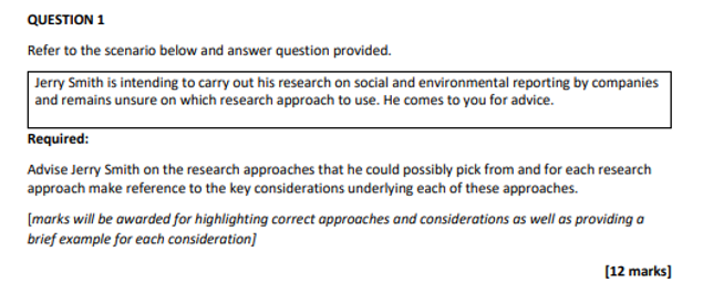  QUESTION 1 Refer to the scenario below and answer question provided.