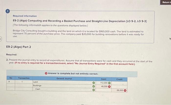  Return Required information E9-2 (Algo) Computing and Recording a Basket Purchase