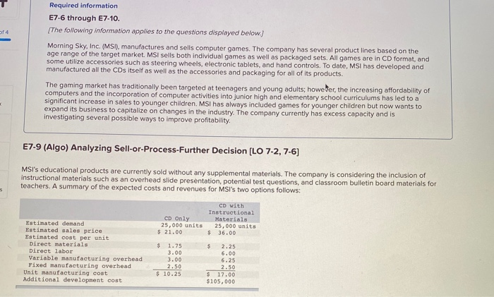  af 4 Required information E7-6 through E7-10. The following information applies