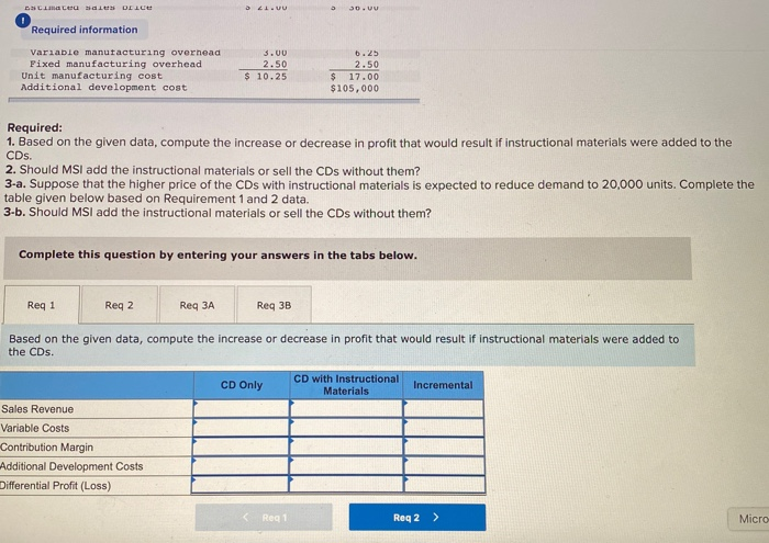 to the questions displayed below.) Morning Sky, Inc. (MSI), manufactures and sells