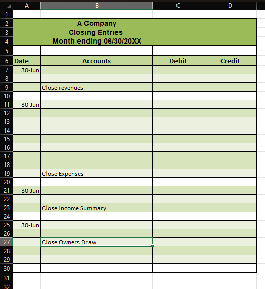 \\ \hline 7 & & \\ \hline 8 & Total Revenues &