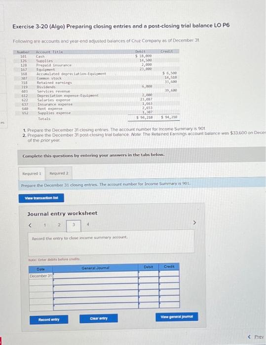 Company as of December 31 Number Account Title 101 Cash 126 128