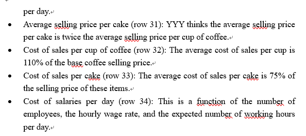 the Excel formula for cells marked with "Copy & paste". Label each