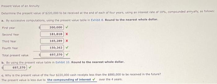 please help me find the second and third year Present Value of