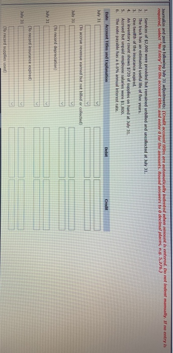 1. 5 Billed customers $4,200 for deaning services. 12 Purchased supplies for