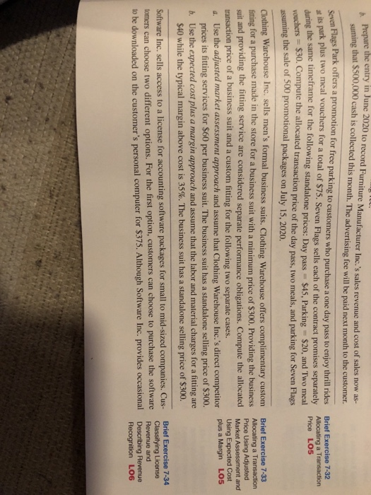  Problems 32 & 33 the entry in June 2020 to record