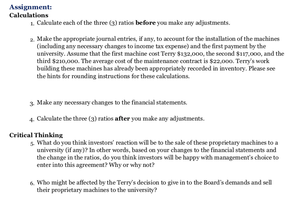 4 and 23). Information: Terry determined early in its history that it