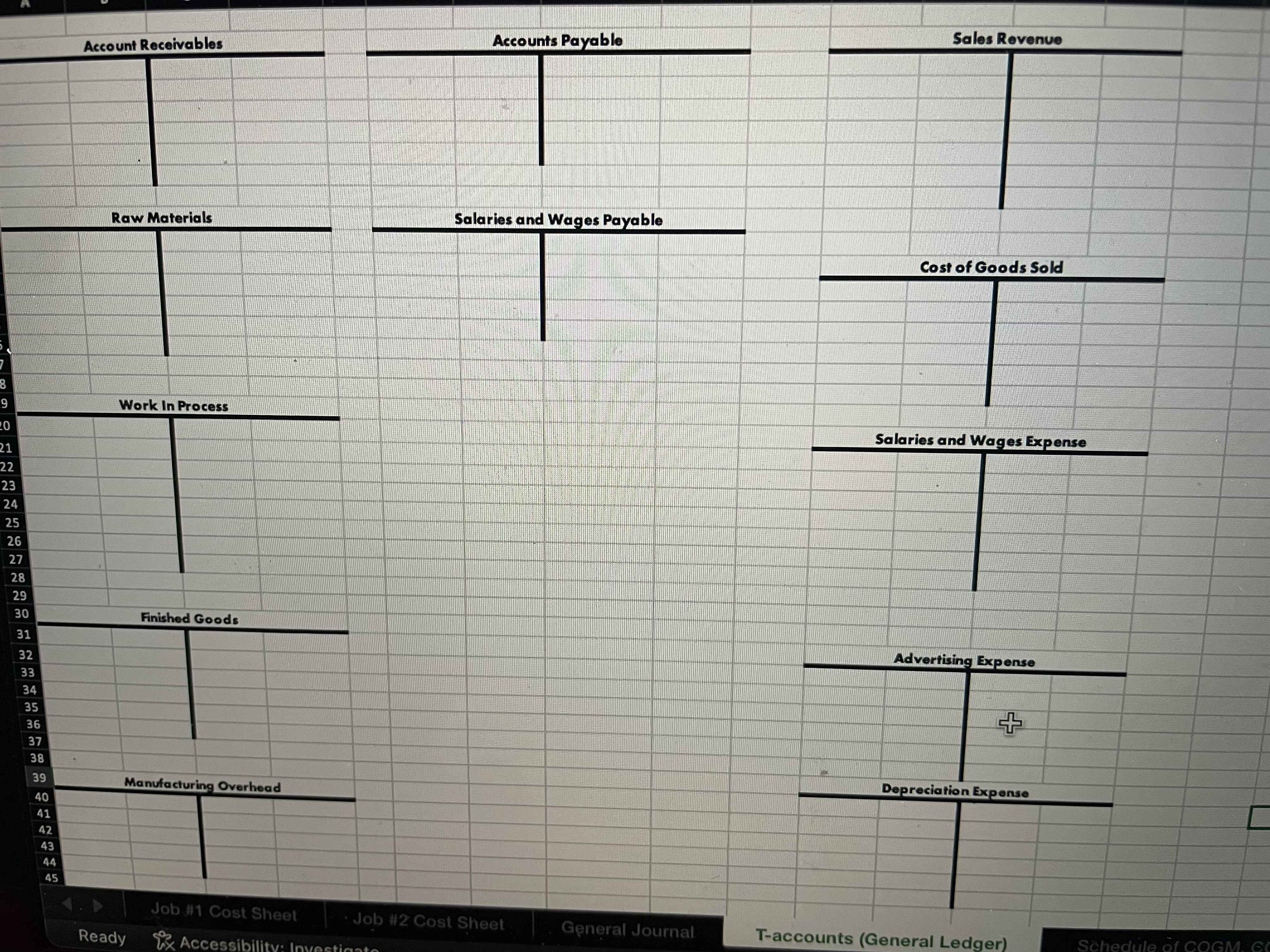 design and build the tables. The company does not have indirect materials.