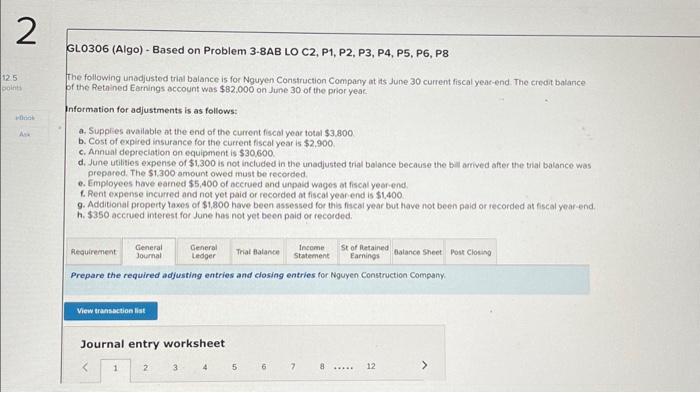 i need help! Prepare the required adjusting entries and closing entries for
