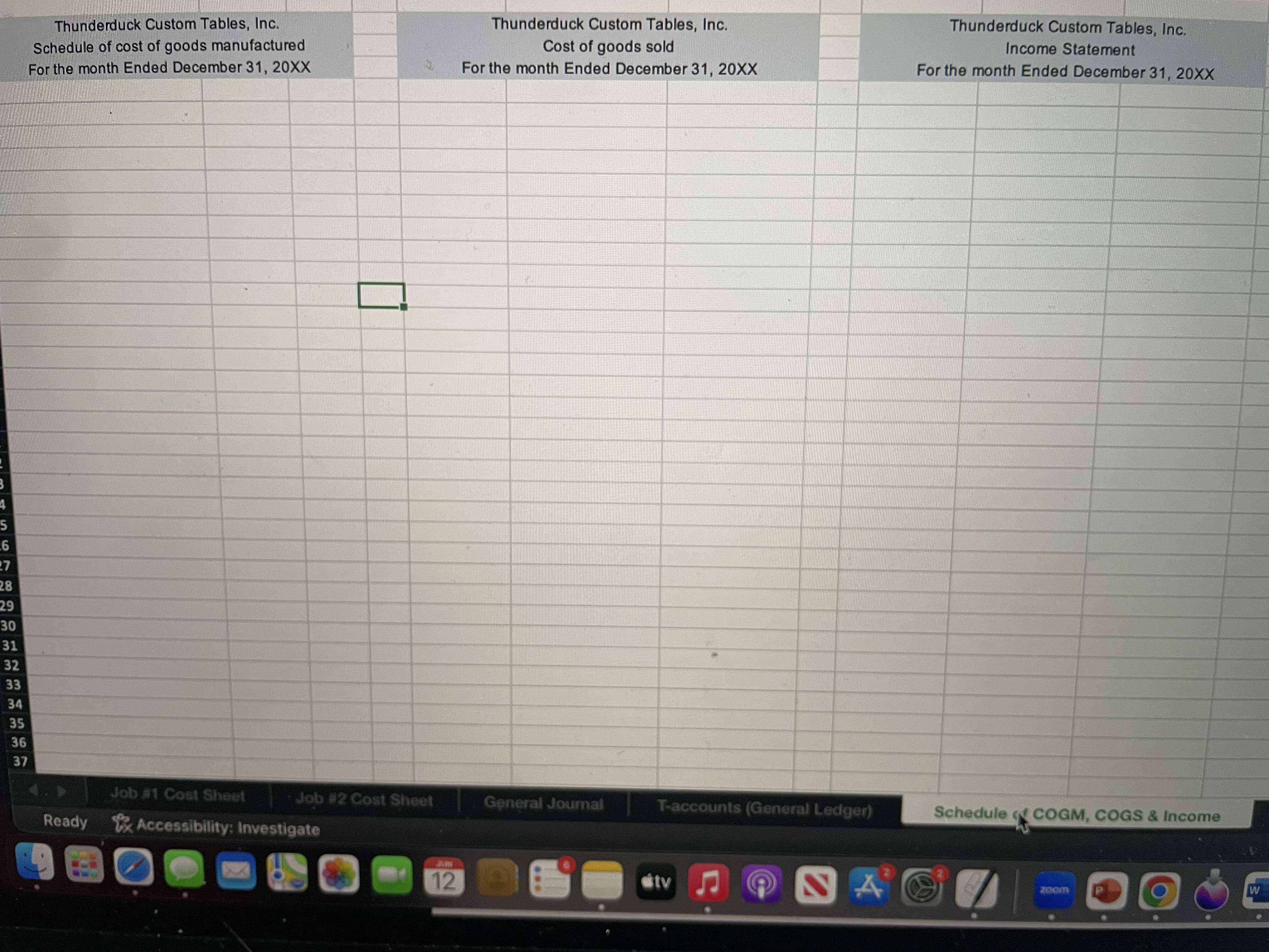 You will be keeping track of the costs incurred to manufacture the