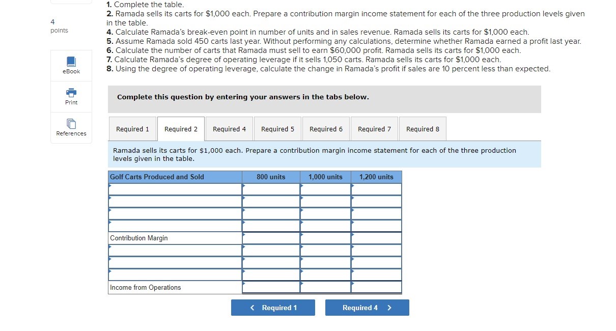  PA6-4(Algo) Analyzing Break-Even Point, Target Profit, Degree of Operating Leverage [LO