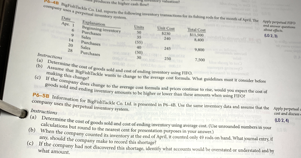 Answer P 6-5B. This is an accounting question. P6-4B BigFish Tackle Co.