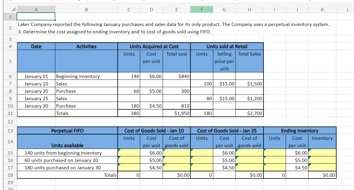  Make sure you give cell referencing for everything with proper furmals