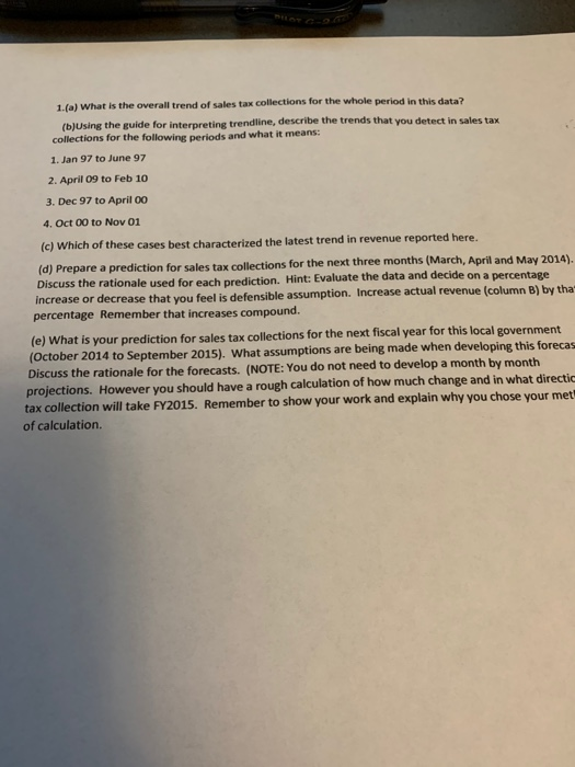 using the data attached in the photo answer this 5 part question