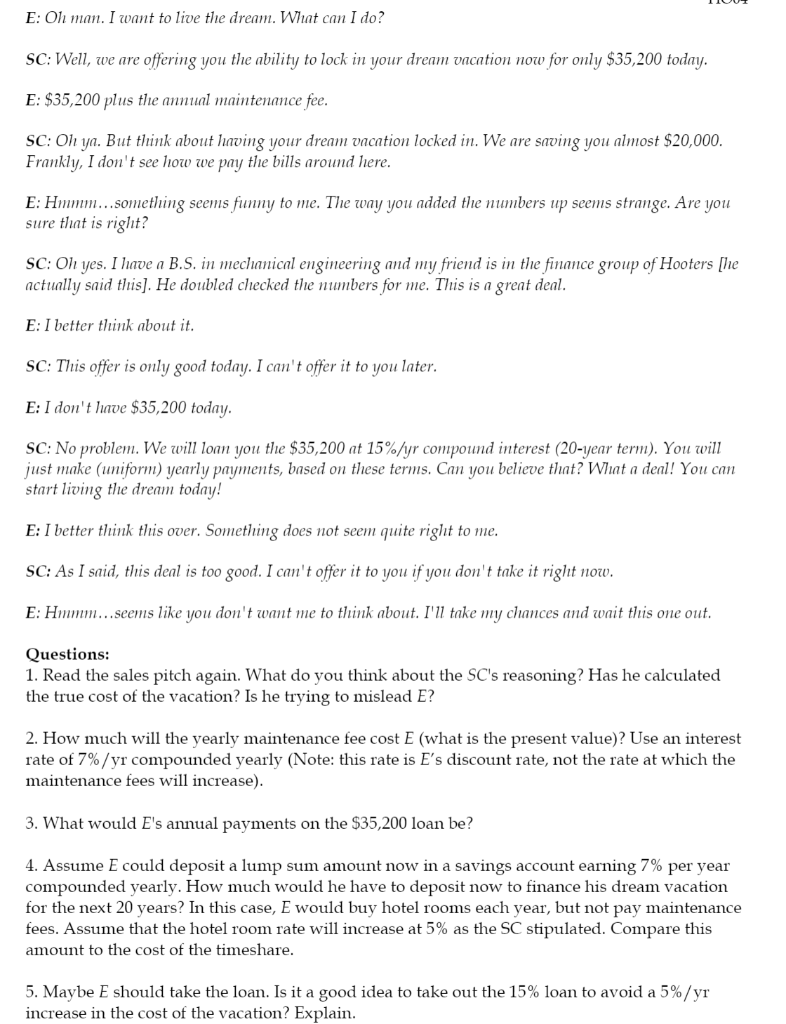 took a trip to Hawaii and visited a "Vacation Club" or timeshare.