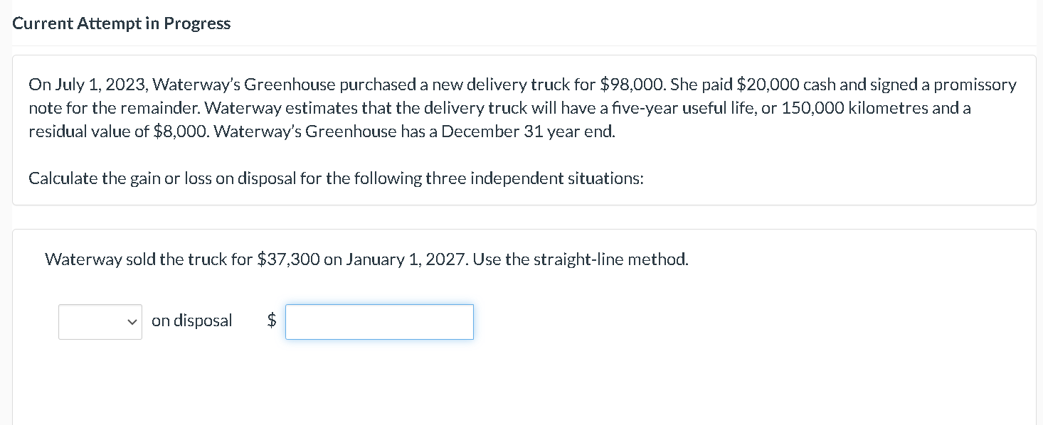  Current Attempt in Progress On July 1,2023, Waterway's Greenhouse purchased a