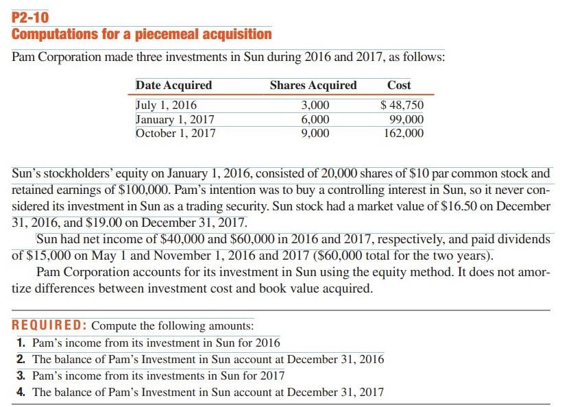 PLEASE EXPLAIN THE ANSWER STEP BY STEP. THANK U. P2-10 Computations for