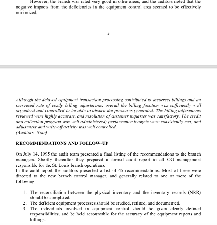 Audit staff of Desktop Solutions Inc., an electronic distributor, audited the St.