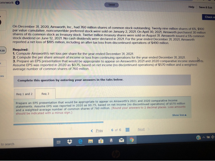  omework Saved Help Save & Exit Check On December 31, 2020,