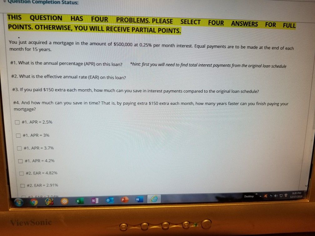 #2. EAR = 3.64% #3. save interest of approx. $7210 #3. save