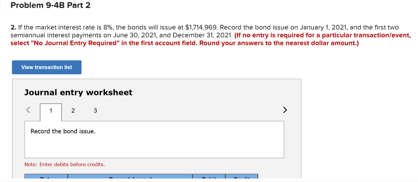 have 3 different parts in this problem... Required information Problem 9-4B Record